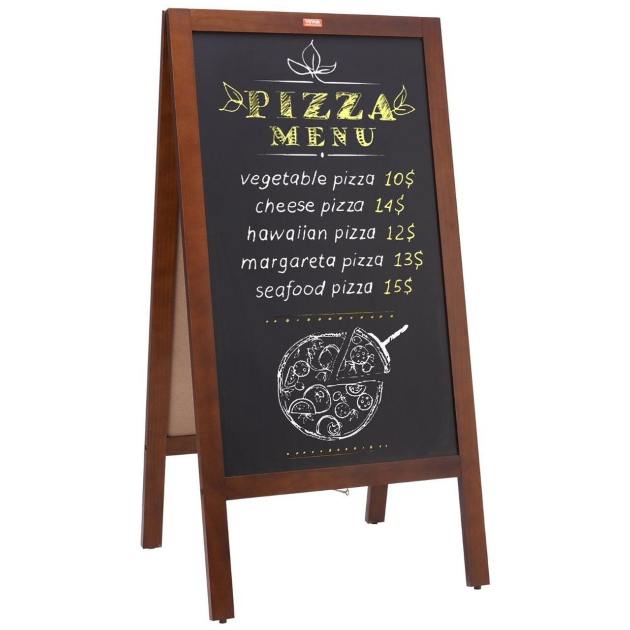 Edge Collections - Brown - Versatile Double-Sided Chalkboard Sign for Events and Promotions - 1 Piece